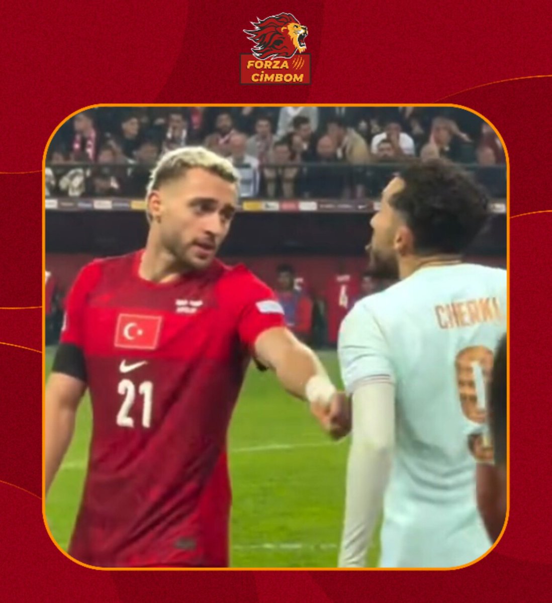 forzacimbom's tweet photo. Cherki, Barış Alper Yılmaz'a dil çıkarırken görüntülendi. https://t.co/r43BqehBpe