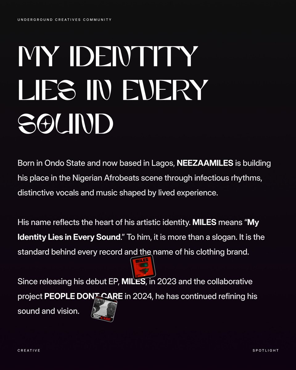 UCCommunityy's tweet photo. Meet @Neezaamiles_01 
He believes his identity lies in every sound he creates.
Connect with him today ! https://t.co/LKGt4faEjO