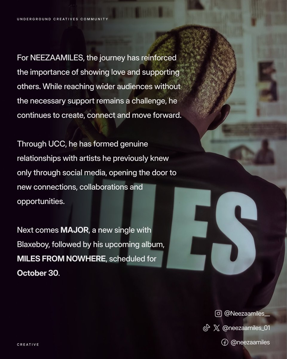 UCCommunityy's tweet photo. Meet @Neezaamiles_01 
He believes his identity lies in every sound he creates.
Connect with him today ! https://t.co/LKGt4faEjO