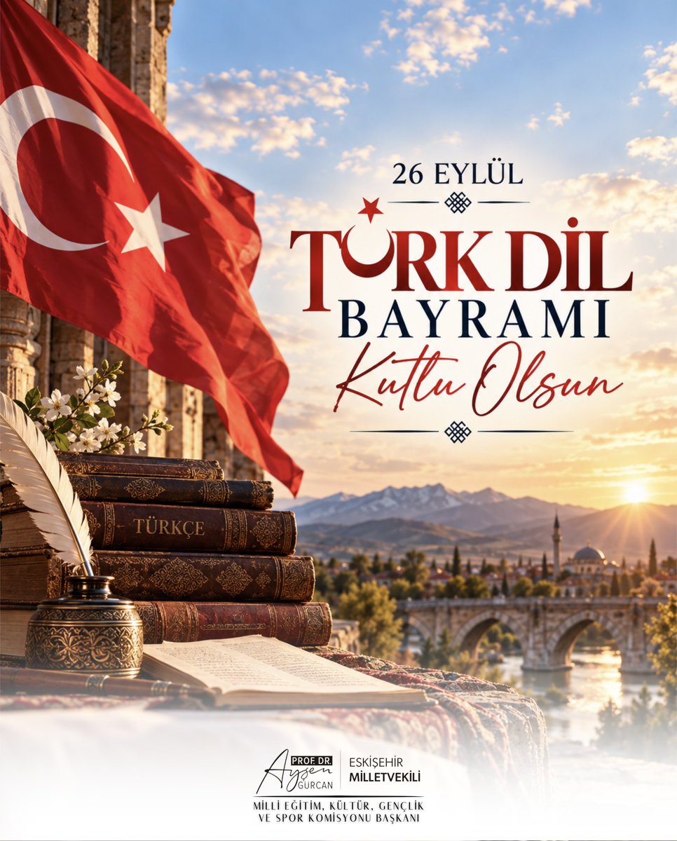 ProfDrAGurcan's tweet photo. Dil, bir milletin hafızası; kültürünün, düşüncesinin ve medeniyet birikiminin en güçlü taşıyıcısıdır.

Asırlardır gönülden gönüle, nesilden nesile aktarılan Türkçemiz; bizi ortak bir geçmişte buluşturan, bugünümüzü anlamlandıran ve yarınlarımıza uzanan en kıymetli miraslarımızdandır.

Bu eşsiz mirası korumak, zenginliğini yaşatmak ve gelecek kuşaklara güçlü bir şekilde aktarmak hepimizin ortak sorumluluğudur.

26 Eylül Türk Dil Bayramımız kutlu olsun. 🇹🇷