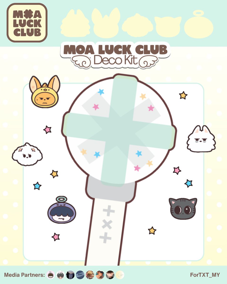 ForTXT_MY's tweet photo. ꒰১ MOA LUCK CLUB Deco Kit ໒꒱ 

Decorate your MOA lightstick for TXT’s <Steal The Wind> ! ☘︎ 

☘︎ Pre-order until 31st October 2026
☘︎ Purchasing form 🔗 below! 
#MOALUCKCLUB ☘︎ https://t.co/ePj8SZWzEE