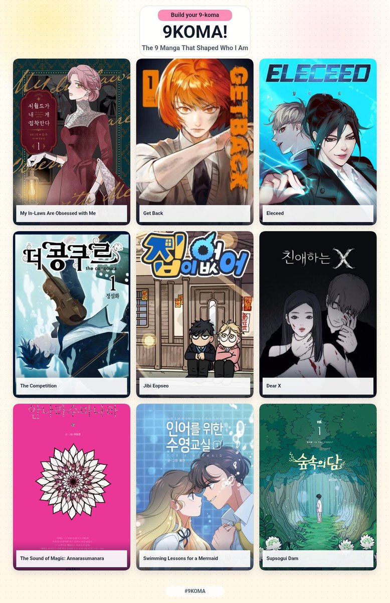 LAPILE0N's tweet photo. my top 9 manhwa, manga, anime, games https://t.co/RZ6LH4txHg