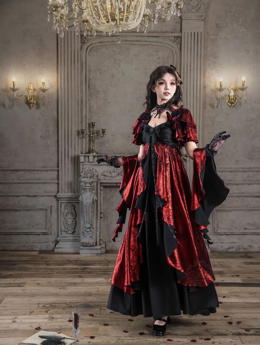 ManusxMachina's tweet photo. 夜会の貴婦人のヴィクトリアンワンピース - Red 
https://t.co/pihjeILapK 
古い洋館で催される夜の舞踏会を思わせる、妖艶なヴィクトリアンワンピース。19世紀の夜会服のような気品と、ゴシックならではの妖しさを併せ持つ一着に仕上がっています。 https://t.co/1JiHu13pbR