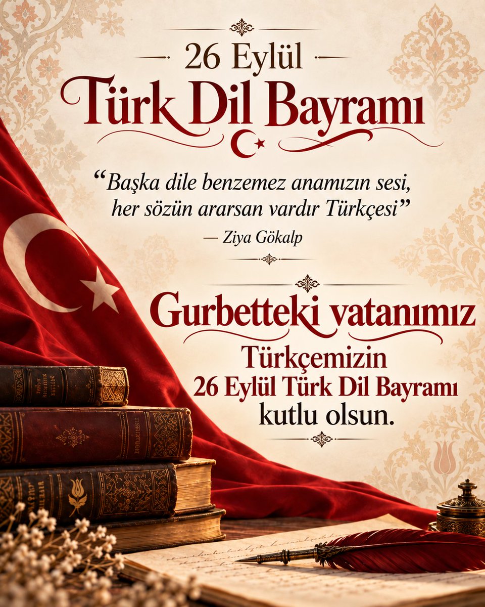 MaltaHaber's tweet photo. Nerede yaşarsak yaşayalım, bizi birbirimize ve memlekete bağlayan en güçlü bağlardan biri Türkçemiz.

Gurbetteki vatanımız Türkçemizin 26 Eylül Türk Dil Bayramı kutlu olsun. 🇹🇷

#TürkDilBayramı #26Eylül #Türkçe #TürkDili #ZiyaGökalp #DilBayramı #GurbettekiVatanımız https://t.co/EGxEHHiFlE
