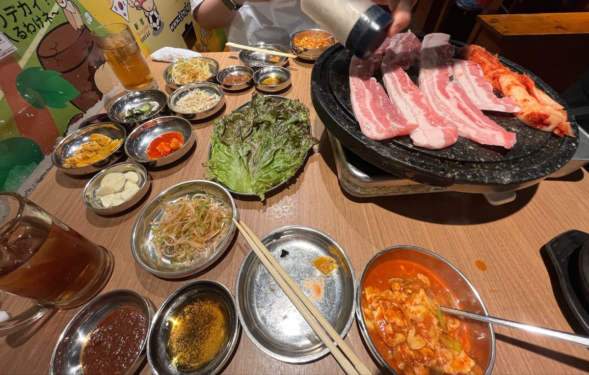 HKenuma's tweet photo. 新大久保と言えば
サムギョプサルですよね🥩

とむちゃんっぽい店に惹かれてw https://t.co/dJoOMBsPH4