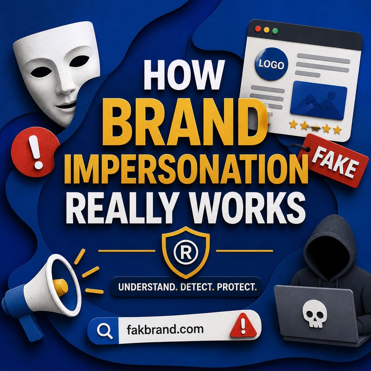 Protectwajahat's tweet photo. How does brand impersonation actually work?

Most people think impersonation starts with a fake page.

It doesn't.

It starts with trust.

Scammers copy your logo, brand name, website design, social media presence, and even your communication style.
.

#BrandProtection #dmca https://t.co/s2pqvpXfGi