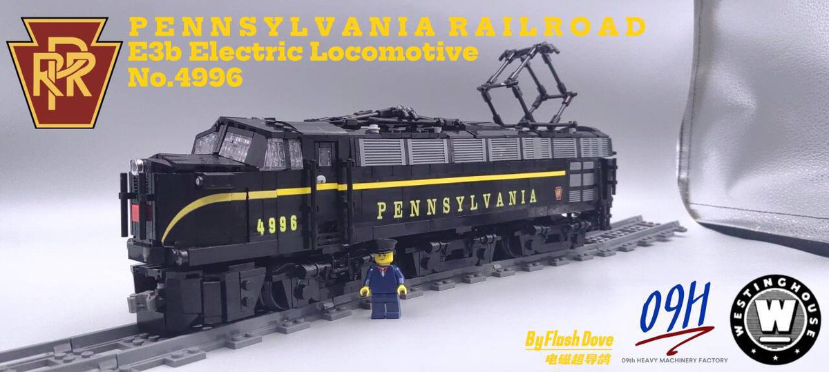 ziyu_zhang51054's tweet photo. Pennsylvania Railroad E3b No. 4996 in Baustein.
Built by Flash Dove, this MOC recreates one of PRR’s distinctive early electric locomotives.
#LEGO #LEGOTrain #LEGOMOC #BrickTrain #PennsylvaniaRailroad #PRR #E3b #ElectricLocomotive #AmericanRailroads https://t.co/CzM8s9RLBL