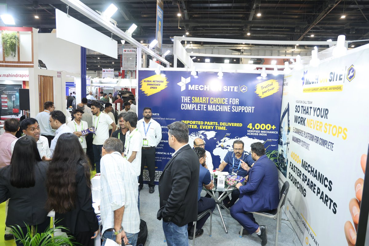MechOnSite's tweet photo. Thank you to everyone who visited Mech On Site at @baumaCONEXPOIND . It was a pleasure connecting with equipment owners, partners, and industry professionals and sharing how we support machinery.
#MechOnSite #baumaCONEXPOINDIA2026 #MachinerySupport https://t.co/MniGB9OLjJ
