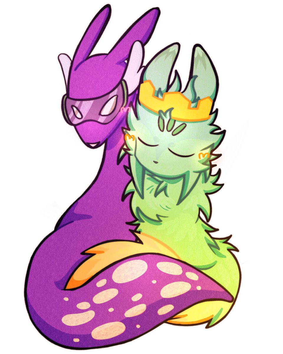 CR0WNEDAVERY's tweet photo. My bf &amp; I as our favorite slugcats 👀👀👀👀👀@qtSnickers #rainworld https://t.co/bcOP0gk68d