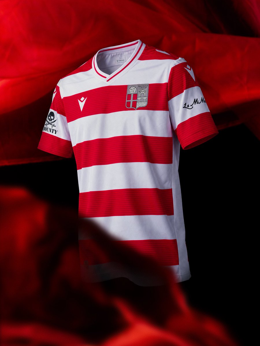 MacronSports's tweet photo. An iconic Rimini Calcio 1912 shirt, made for a moment to remember.

#FashionInSport #Unveilievable https://t.co/BcXSD2cdzC