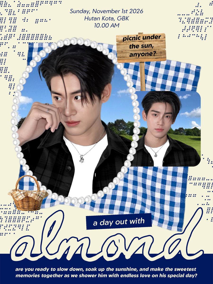 cutieberryies's tweet photo. 🎂ALMOND’S 19TH BIRTHDAY EVENT
      ✨A Day Out With Almond✨

⭐️ Picnic&amp;fun activities
⭐️ Have fun with PSPW INA 
📆 Registration opens Oct 1, 2026 at 10 AM

Bday project by indonesia fans
More info? DM @cutieberryies 

#ADayOutWithAlmond
#Almond19thBDProject
#Almondbabybigboy https://t.co/aHZkIygJXi