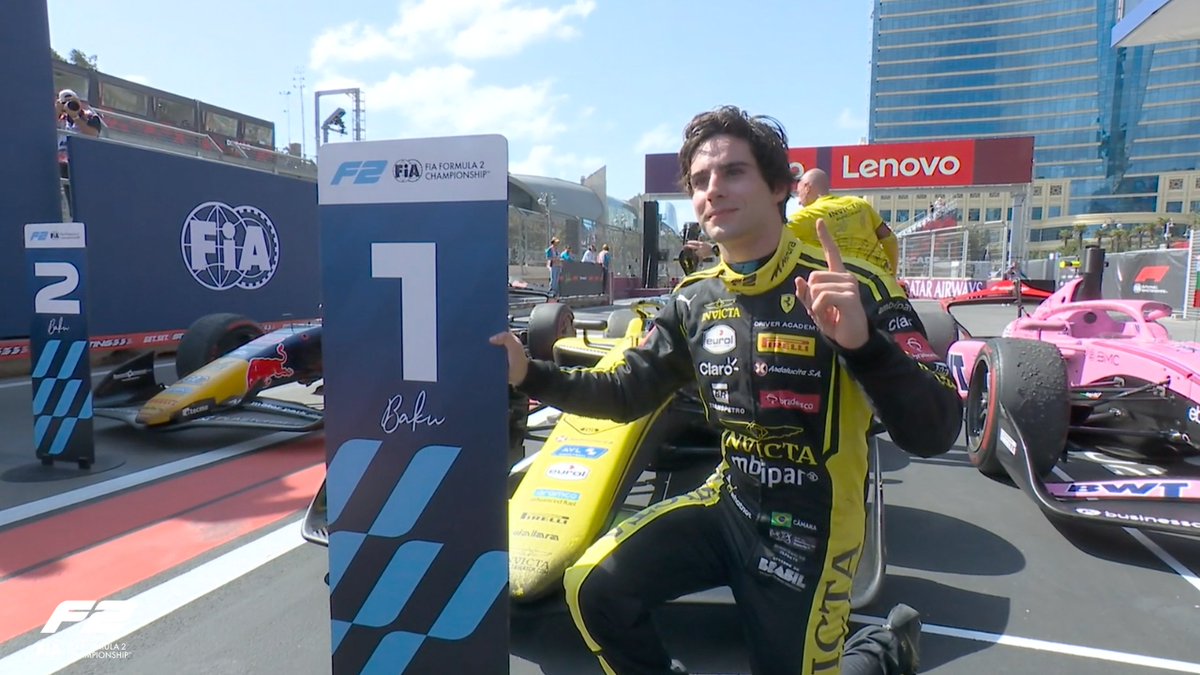 Formula2's tweet photo. RAFAEL CAMARA WINS IN BAKU 🏆🇧🇷

#F2 #AzerbaijanGP https://t.co/OeHqOj1osv