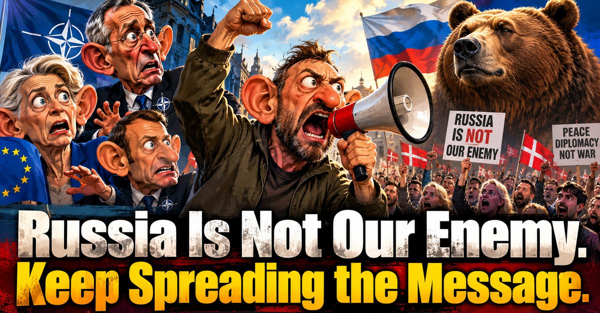 Nordexium's tweet photo. Russia Is Not Our Enemy. Keep Spreading the Message.

To everyone being attacked for saying that Russia is not our enemy, don't let them silence you. They call it Russian propaganda because they cannot tolerate opposition. But this movement is growing, and they can see it. People are finally speaking out against NATO and the European Union. Our leaders need to hear what we think. Keep spreading the message, stand your ground and don't let anyone intimidate you. We have every right to challenge the narrative and make our voices heard.