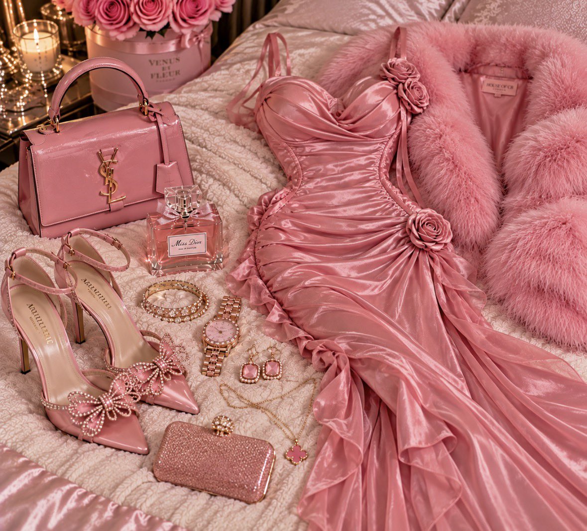 PinkPrivilege5's tweet photo. Pink satin, soft fur, and pure luxury. 💗✨ https://t.co/cJQXMmbnRN