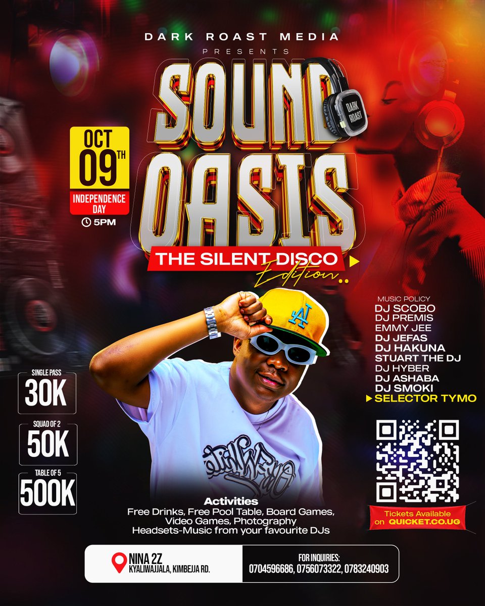 Darkroastug's tweet photo. We bring the beats. You bring the moves. Together, we own the dance floor! @SelectorTymo   gat you sorted  . Tickets via https://t.co/f9H4xd3bBV #SoundOasis #SilentDisco https://t.co/S40872rCmR