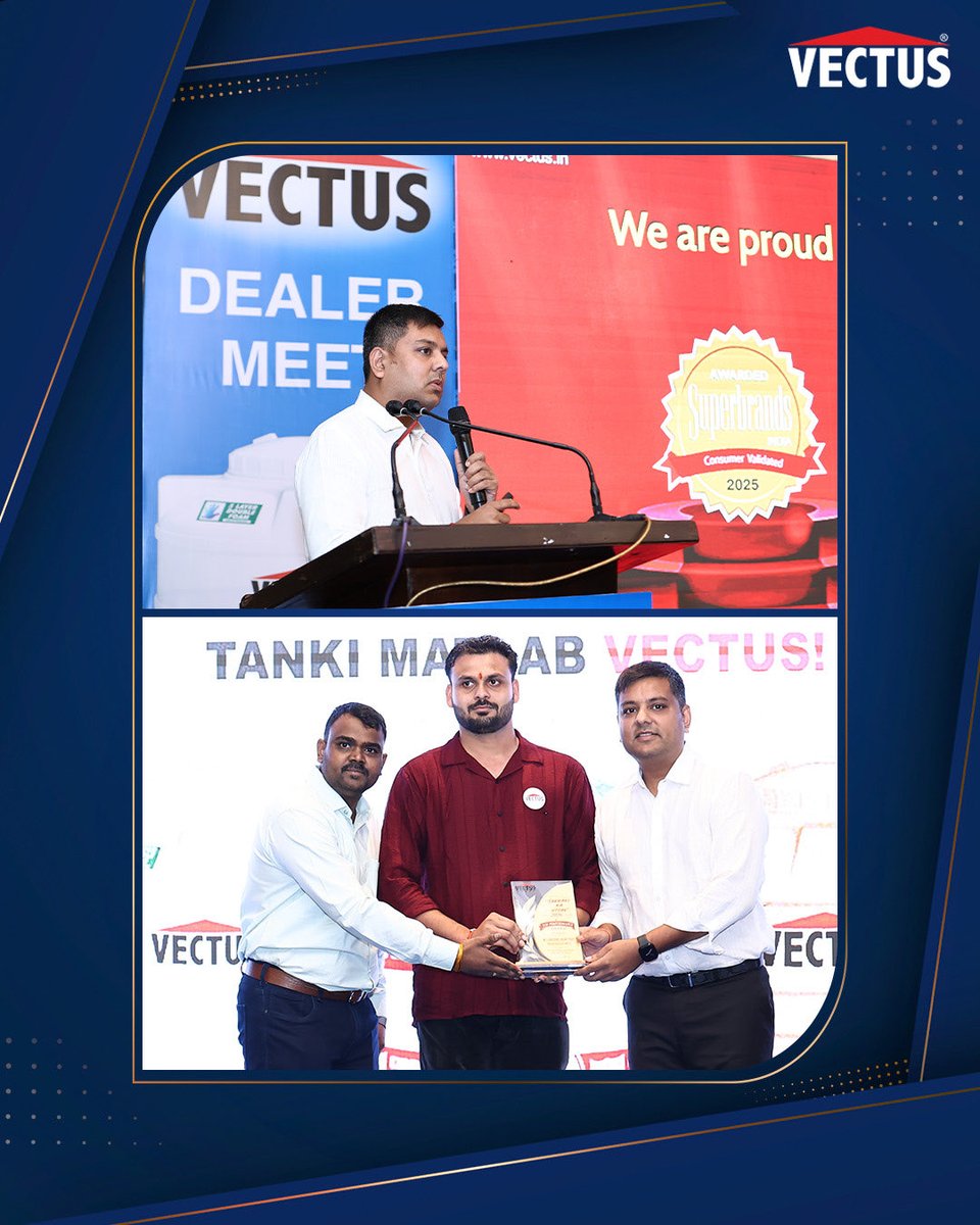 vectus_tanks's tweet photo. A day of conversations, recognition and stronger connections at the Jabalpur Dealer Meet 2026. Together with our partners, we exchanged perspectives and celebrated the relationships that keep us moving forward.
#Vectus #DealerMeet #Jabalpur https://t.co/OEADaYQfzG