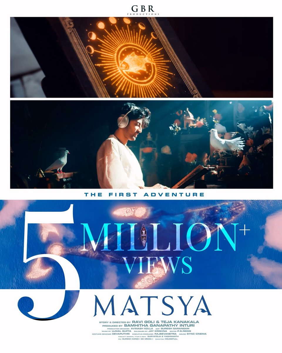 rameshlaus's tweet photo. The BIG FISH is making BIG waves! 🐟🌊🔥
5 MILLION+ VIEWS & COUNTING for #Matsya First Adventure! ❤️🔥
Watch Here ICYMI — https://t.co/SSECf5TYJQ
Introducing #Vivasvaan 🔥
Directed by #RaviGoli & #TejaKanakala
Produced by #SamhithaInturi
@GBRProdOffl #MatsyaTheMovie #WhatTheBIGFISH?