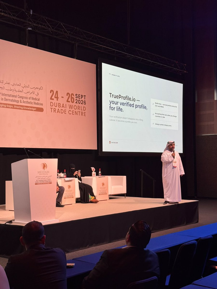 DataFlowGroup's tweet photo. Recapping our participation in MEIDAM 2026!

From engaging with industry leaders at our stand to an inspiring keynote session by Mr. Humaid Al Ali, Senior Director at DataFlow Group, it was an incredible event. We were also honored to receive a recognition certificate from the MEIDAM leadership.

Thank you to everyone who stopped by and connected with us!

جانب من مشاركتنا الناجحة في مؤتمر ميدام 2026! 

بدايةً من استقبال زوار منصتنا والتواصل مع زوار المعرض، وصولاً إلى الجلسة الحوارية المتميزة التي قدمها السيد حميد آل علي، مدير إدارة الشؤون الحكومية. كما سعدنا وتشرّفنا باستلام شهادة تكريم وتقدير من إدارة المؤتمر.

شكراً لكل من زارنا وتواصل معنا!