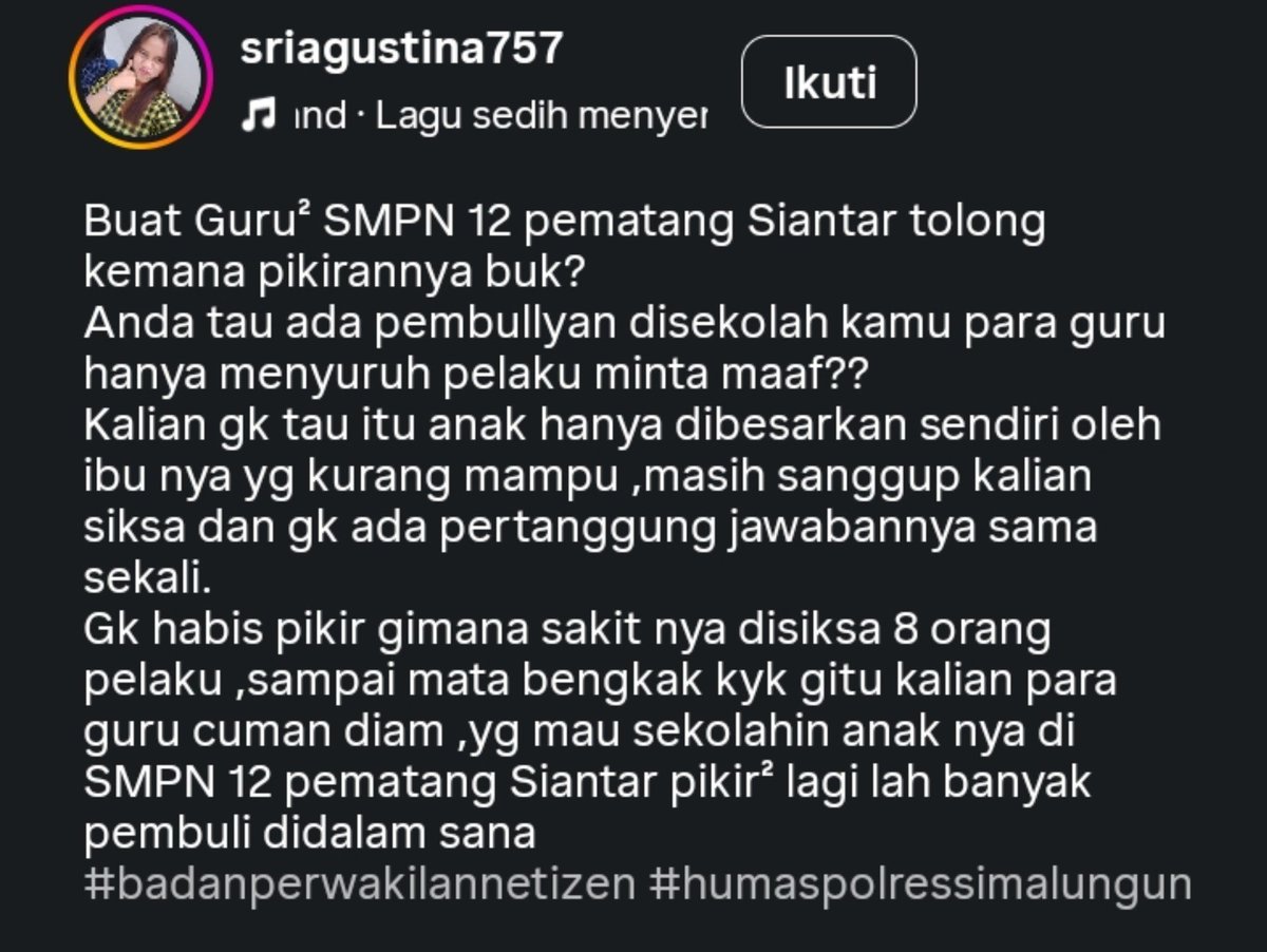 rkiveforlive's tweet photo. Temen-temen minta tolong bantu ramein dan bantu minta keadilan korban bully di SMPN 12 Pematang Siantar. 
Adeknya disiksa sama 8 orang pelaku sampe matanya bengkak begini dan pelaku cuma dapet hukuman minta maaf. 

Source : https://t.co/mf0h3I6gbB https://t.co/9oa8C7DKrQ