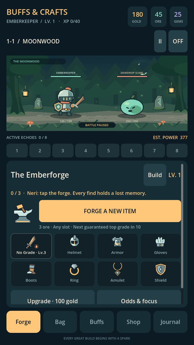 BuffsAndCrafts's tweet photo. Saturday forge check.

Ore in. Keepsake out. Road fights for you.
#ScreenshotSaturday
Early access. https://t.co/4VTXuB0Xbp
