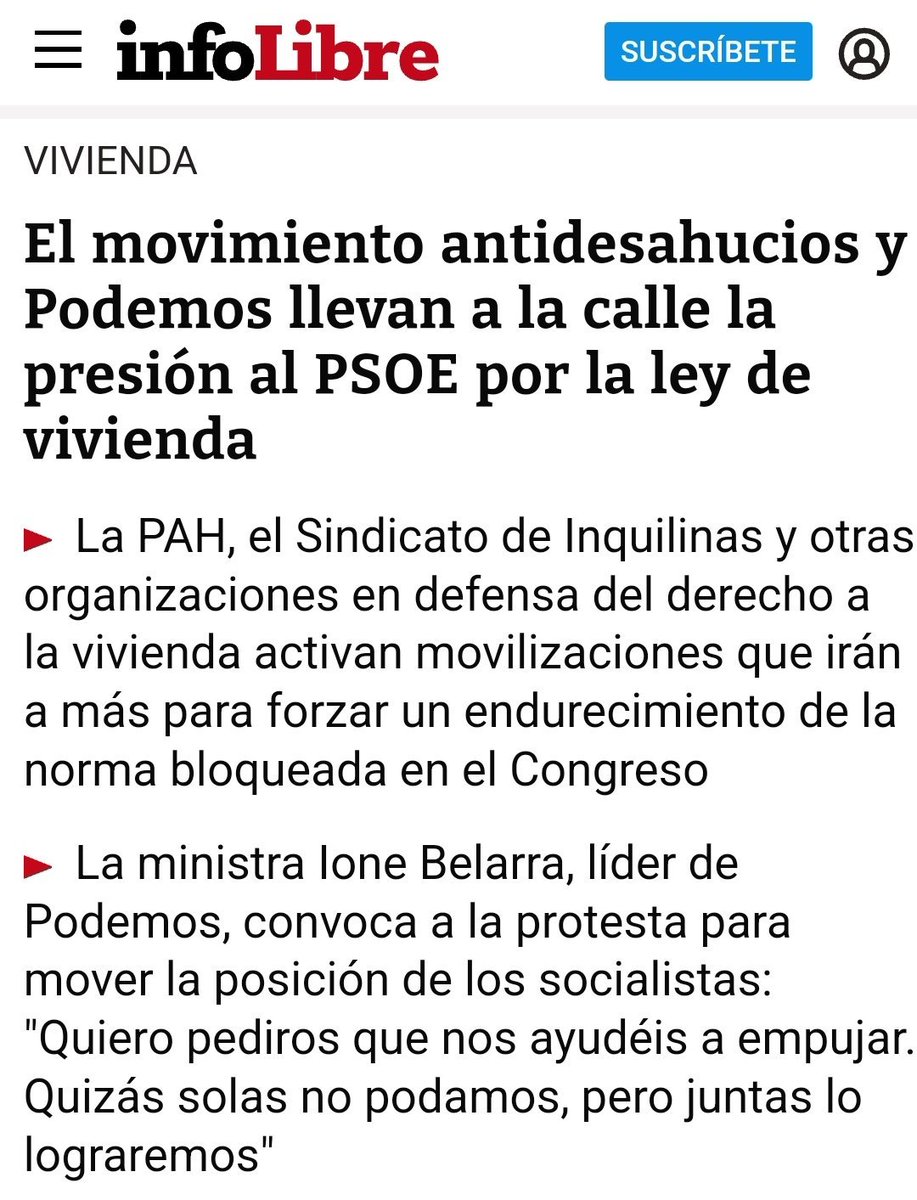 Scarlett_GJ's tweet photo. Si quieres tener derecho a vivienda, además de protestar en las calles tienes que votar a Podemos.
En 2022 para aprobar la Ley de Vivienda, Podemos tuvo que hacer lo que PSOE y Sumar llamaron "ruido", y Sánchez la descafeinó todo lo que pudo
 (1/3) https://t.co/i792acgaEm
