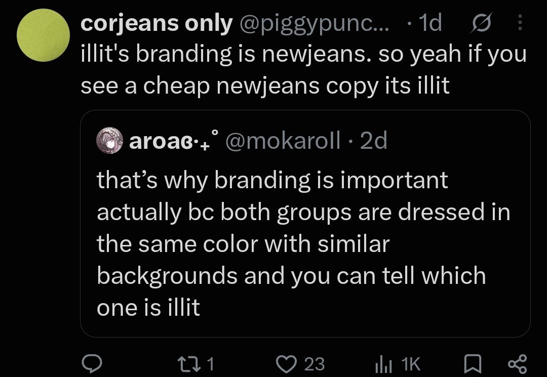 hnklogy's tweet photo. ppl will quote a weird ass acc named "corjeans only" that was ALREADY an illit anti and has also been weird towards txt and blame it on moas 💀 https://t.co/JQnyYmTFJb
