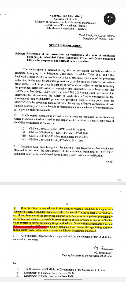 awsmyo's tweet photo. KVS/NVS को छात्रों की 'Genuine Difficulty' सुननी ही होगी। DoPT का ऑफिस मेमोरेंडम उनके लिए भी उतना ही बाध्यकारी है जित���ा बाकी विभागों के लिए। #JusticeFor_OBC_NCL @KVS_HQ @NVS_HQ @JoshiPralhad @NCBC_INDIA @DoPTGoI https://t.co/uxmvnzJgvJ