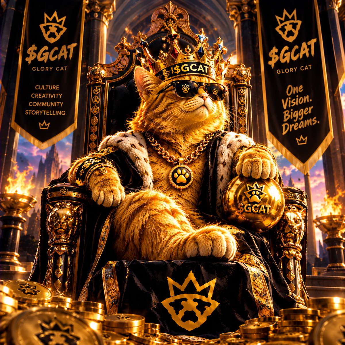 Finekess10's tweet photo. 👑🐱 THE KING HAS TAKEN HIS THRONE.

$GCAT isn’t here to follow the culture — it’s here to build its own. 🔥

One vision. One community. One GLORY UNIVERSE.

The reign begins. 👑⚡

#GCAT #GloryCat #BNBChain https://t.co/f1yiTQqxIz