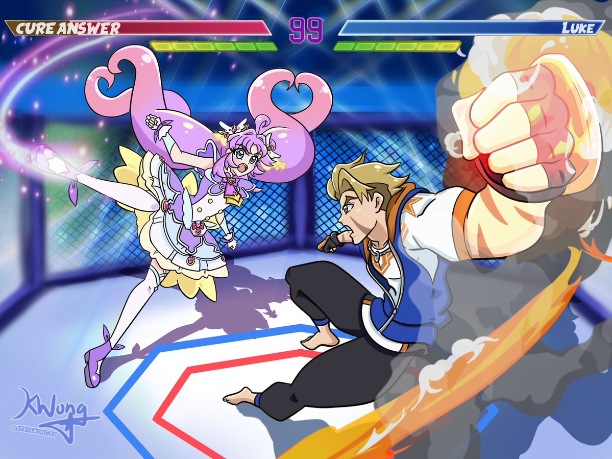 kentawong94's tweet photo. Finally completed!😆
Cure Answer vs Luke!
Ever since Street Fighter x Star Detective Precure was announced, I had to draw this art piece!
Hope you all like it! 😊
#precure #streetfighter #Streetfighter６ #stardetectiveprecure #fight https://t.co/3IGJofUYXE