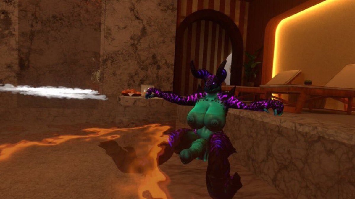 MaloScpOliviaDw's tweet photo. What a lovely day at the spa donβt be shy or if you can come by and take a swim thereβs something you like~?ππππ
#nsfw #Deathclaw #furry #lewd
#vrchat #furryvrchat https://t.co/zexbZvpJfA