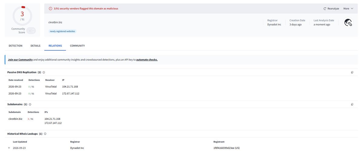 Malwarehunterr tweet picture