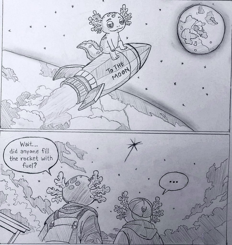 jay_tiva's tweet photo. $GOCHI heard the Moon is slowly drifting away from Earth. 🌎🌙
About 3.5cm farther every year.

Naturally, he took that personally. 😤

So he grabbed a rocket and launched himself TO THE MOON. 🚀

His friends watched him disappear into the sky.

Then one of them had a thought…
"Wait… did anyone fill the rocket with fuel?" 😭💀

$GOCHI really launched first and asked questions later. 😂🫧

#memecontest #GOCHI