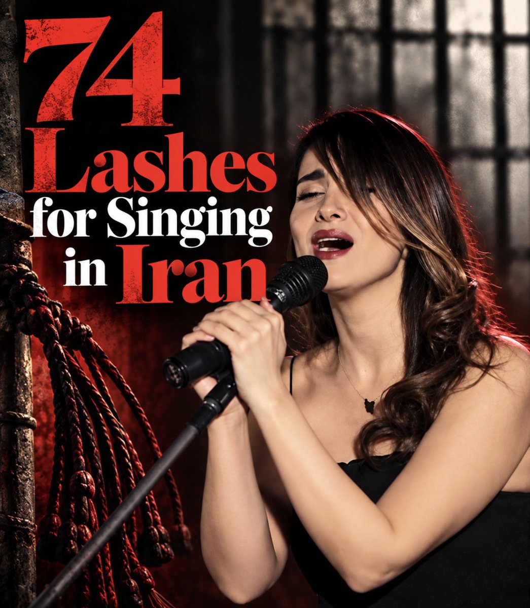 AlinejadMasih's tweet photo. The judiciary system in Iran has confirmed 74 lashes for Parastoo Ahmadi for the “crime” of singing.

She sang without compulsory hijab. She hurt no one. She simply used her voice.

Now she faces 74 lashes, a two-year travel ban, and a two-year ban from audiovisual activities.

This should not be only an Iranian women’s issue. Every singer, every artist, every woman, every man who believes in basic human dignity should stand with Parastoo.

Say her name. Share her story. Use your platform. 74 lashes for singing should outrage all of us.

Parastoo said:
“I am Parastoo, a girl who cannot stay silent and refuses to stop singing for the people she loves. This is my right, one I will never surrender. I sing for this land I adore, for the soil of my homeland. Here, in this sacred corner of our beloved Iran, listen to my voice in this imagined concert, and dream of a free and beautiful nation.”