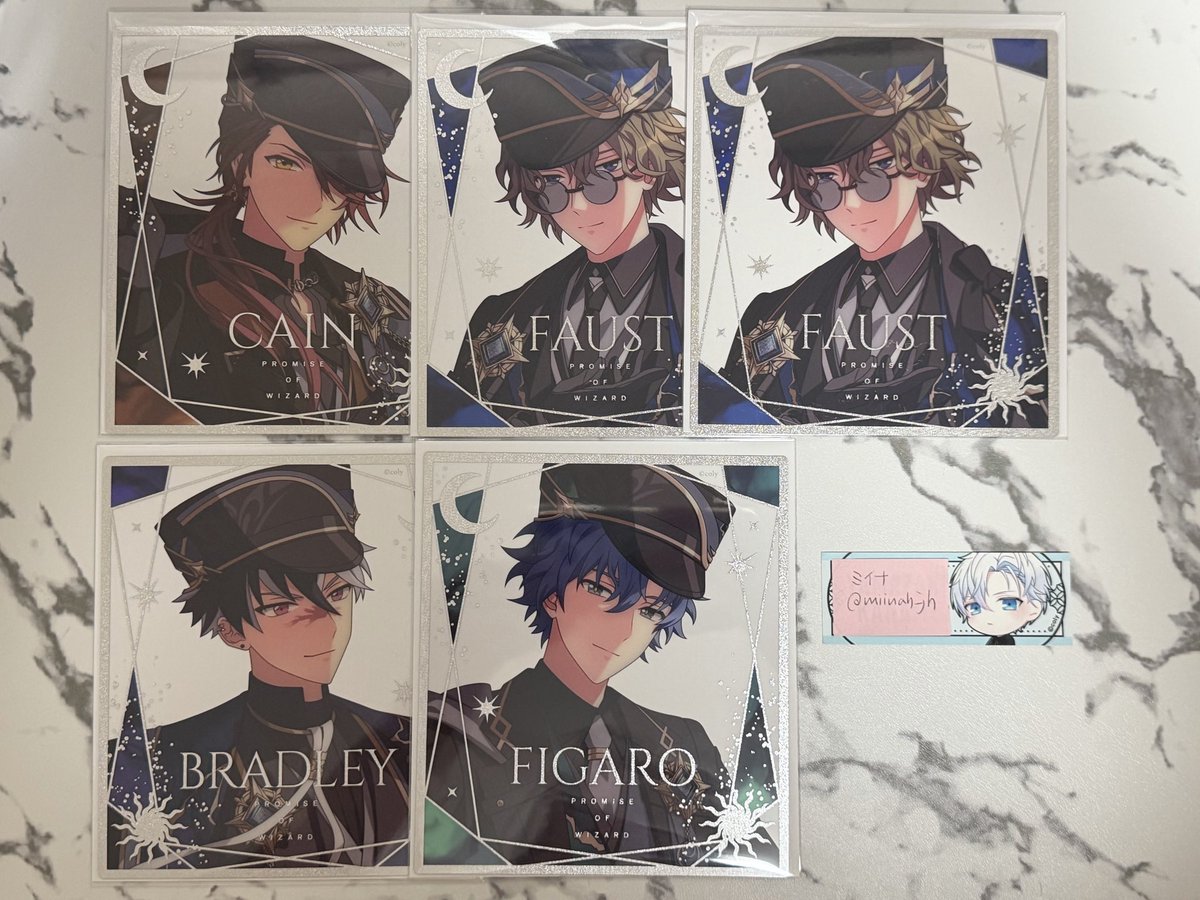 miinah_jh's tweet photo. 魔法使いの約束 まほやく クリア色紙 6周年 交換 譲渡

【譲】 
フィガロ ファウスト2 ブラッドリー
カイン2 シャイロック2 ラスティカ
スノウ レノックス

【求】
定価＋送料

画像1枚目は2枚目から同数お迎えください。

検索からもぜひお声掛けください🪄︎︎ https://t.co/LM4tLuzslQ