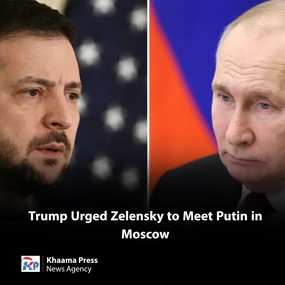 khaama's tweet photo. U.S. President Donald Trump urged Ukrainian President Volodymyr Zelensky to travel to Moscow for a face-to-face meeting with Russian President Vladimir Putin during their meeting on the sidelines of the United Nations General Assembly.

https://t.co/eMOgeEZxJi https://t.co/JGNiN6y7TD