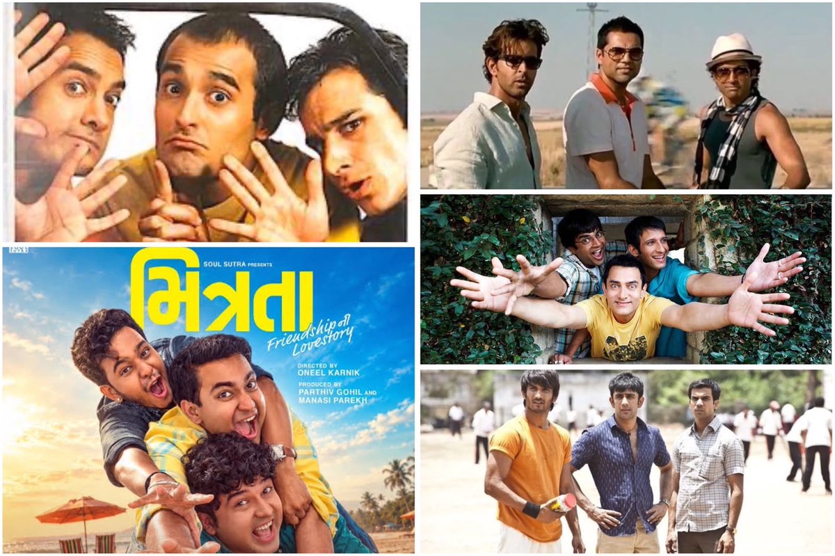 FilmyWorldd's tweet photo. Some relationships are given to us. Friendship is one we choose. ❤️

From Dil Chahta Hai and 3 Idiots to Zindagi Na Milegi Dobara, Kai Po Che! and now Mitrata, Indian cinema has given us stories that remind us why our friends can become our chosen family.

Here’s a look at 5 films that captured the many shades of friendship, from growing up together to standing by each other when life gets complicated.

🎬 Mitrata: Friendship Ni Love Story - in cinemas NOW !!! 🙏🏻🙏🏻🤗