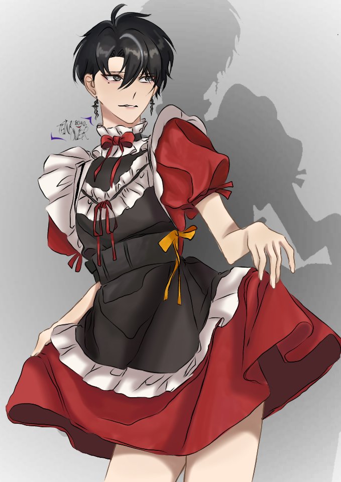 Syuain_11's tweet photo. #ahnjuna idk what tag i should put here so uhm ok . ☀️ W maid outfit https://t.co/If2GEP0pcr