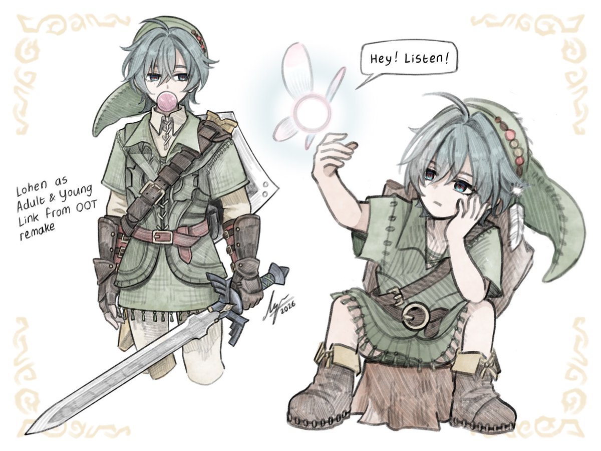 lyndeart's tweet photo. Lohen but as Link from Ocarina of Time🗡️🛡️
#Lohen #ローエン https://t.co/Bl0mdAGbac