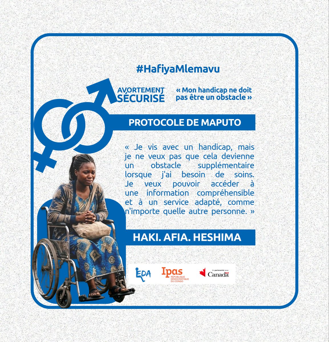 enable_rdc's tweet photo. Vivre avec un handicap ne devrait jamais être un obstacle supplémentaire pour accéder à l’information et aux soins de santé sexuelle et reproductive.

L’information doit être compréhensible, les services accessibles et adaptés.
#HafiyaMlemavu 
#EnableTheChange 
@MakokiYaMwasi https://t.co/AQOqJ1IMTD