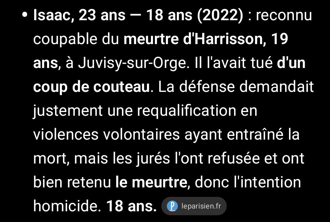 lelapindufutur's tweet photo. Juste une question, pourquoi tous ces meurtriers (et des centaines d'autres) ont-ils pris moins que Loïk Le Priol ? Si quelqu'un pouvait m'éclairer https://t.co/ZsMiZFXrKa