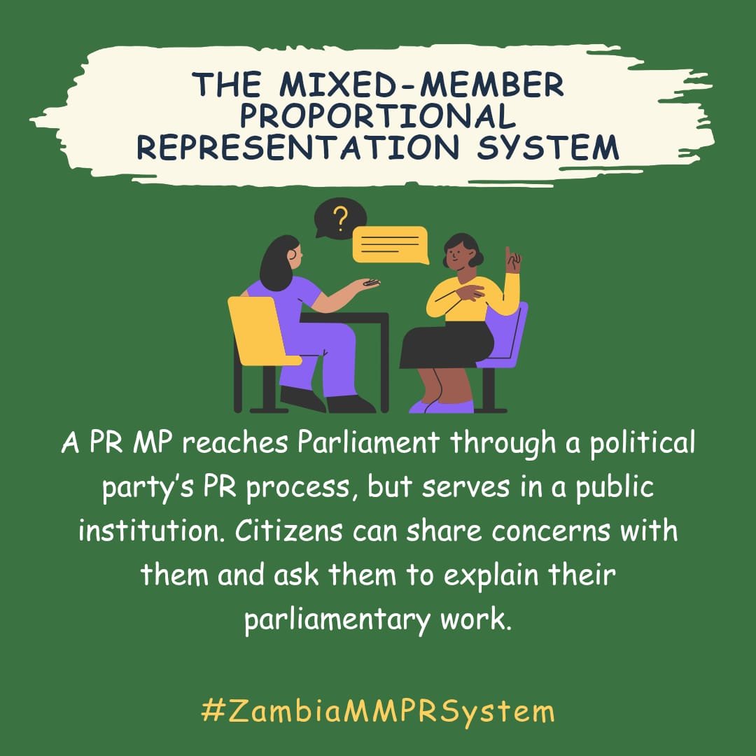 kathywalu64122's tweet photo. You have a concern. Can a PR MP hear you out? Let’s understand their role. 👇🏽

#ZambiaMMPRSystem #CivicParticipation #KnowYourSystem https://t.co/ux4O7chCgP