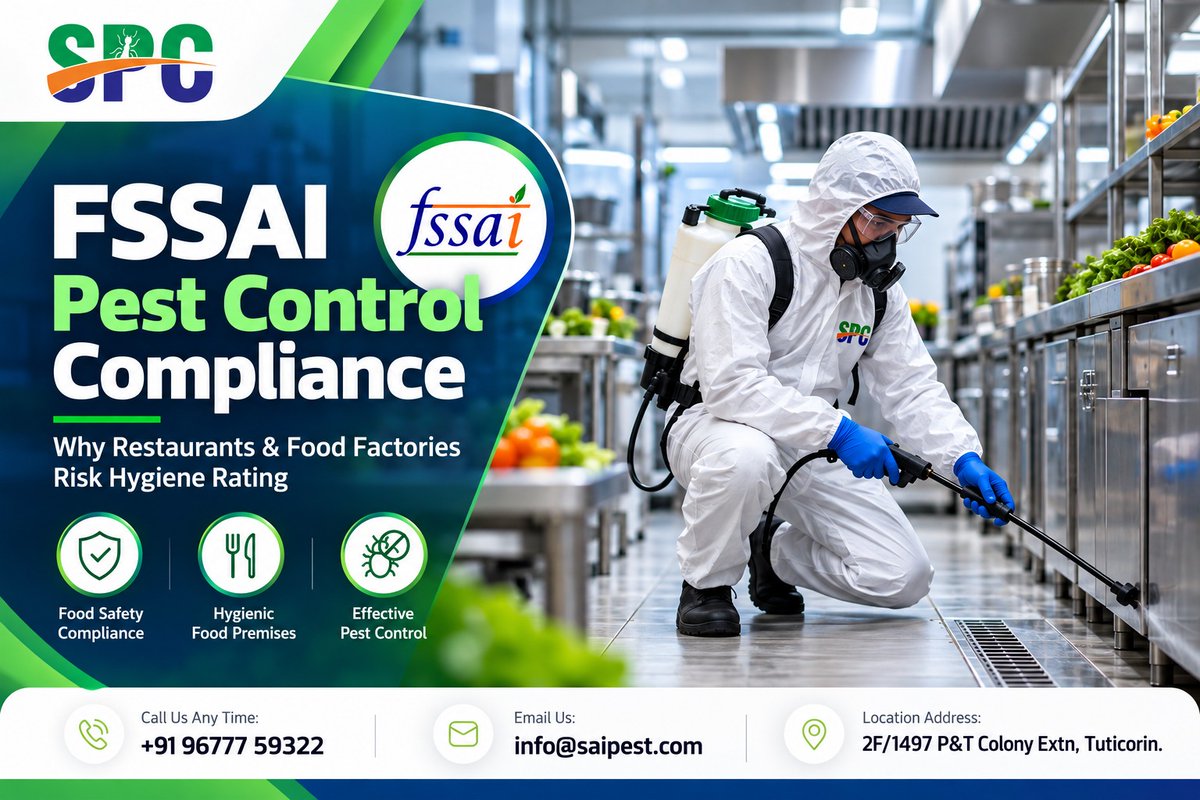 spc_madurai's tweet photo. Restaurants, food factories, bakeries, warehouses, and food-handling units need proper pest monitoring, treatment records, hygiene practices, and professional pest-control support to stay audit-ready.
🔗 Read the full blog:
https://t.co/80uFLbOqVo

#FSSAIPestControlCompliance https://t.co/MkjO0SH4om