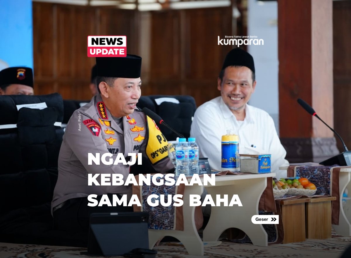kumparan's tweet photo. Di tengah berbagai tantangan global, Kapolri Jenderal Polisi Listyo Sigit Prabowo, mengajak seluruh elemen masyarakat jaga kebersamaan, mengelola perbedaan, dan menjadikan keberagaman sebagai kekuatan Indonesia.

Pesan itu disampaikan Kapolri dalam Ngaji Kebangsaan bersama K.H. Ahmad Bahauddin Nursalim atau Gus Baha di Ponpes Tahfidzul Qur’an LP3IA, Rembang, Jateng, Sabtu (26/9). Sebanyak 700 peserta hadir langsung di Rembang, terdiri atas 100 Polwan, 300 Polki, dan 300 santri. Sementara itu, 41.449 peserta mengikuti kegiatan secara virtual.

Kapolri menilai, tantangan yang dihadapi bangsa ini makin kompleks. Persatuan harus terus dijaga agar perbedaan yang jadi karakter Indonesia tidak malah jadi konflik yang justru rugikan masyarakat dan negara.

Menurutnya, kebersamaan ulama dan umara punya arti strategis untuk mengisi kemerdekaan dan membawa Indonesia terus maju. Sementara itu, Polri memiliki tanggung jawab menjaga keamanan dan ketertiban serta memberikan perlindungan dan pengayoman kepada masyarakat.

Kapolri pun menyampaikan terima kasih ke Gus Baha dan seluruh pengurus pesantren yang telah memberikan kesempatan keluarga besar Polri untuk mengikuti Ngaji Kebangsaan yang mempertemukan tiga kekuatan penting: tuntunan ulama, pengabdian aparat, dan persatuan masyarakat.

📸: Dok. Polri .
⁠
Baca selengkapnya dengan klik link di bio. Cari tahu berita update lainnya dengan download aplikasi kumparan di App Store atau Google Play.⁠
⁠
📝: newsupdate | update | news | esaifoto | R169 | E057
#bicarafaktalewatberita #kumparan