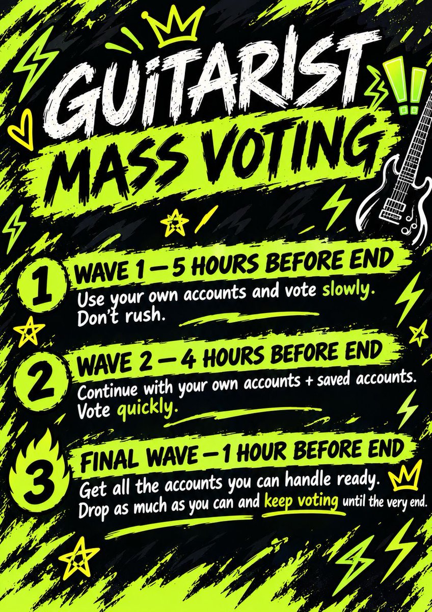 KYUNGSOO_VT's tweet photo. 📢 MASS VOTING ANNOUNCEMENT 📢

Dandans, we’re entering the final voting stretch for Kyungsoo! 🐧💚

Please be ready and follow the voting waves:

🟢 WAVE 1 — 5 HOURS BEFORE END
Use your own accounts and vote slowly. Don’t rush.

🟢 WAVE 2 — 4 HOURS BEFORE END
Continue with your available accounts and keep voting.

🔥 FINAL WAVE — 1 HOUR BEFORE END
Get everything ready and vote as much as you can until the voting period closes.

Every vote matters. Let’s stay together, stay focused, and give Kyungsoo our full support until the very end! 💚🔥

LET’S GO, DANDANS! VOTE FOR KYUNGSOO! 🐧💚

#VOTEKYUNGSOO_KGMA