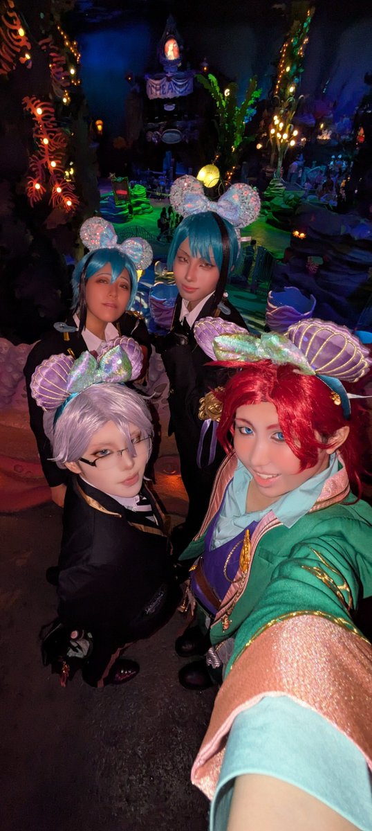 muyuu0527's tweet photo. ⚠twstcos

                                   実家帰省‼️

🐙 @darut0_c
🦈 @apipi_0818
🐬 @YU0602moon
🧜 無有
#Dハロ仮装2026 #Dハロ仮装 https://t.co/fSCP3bpIRd