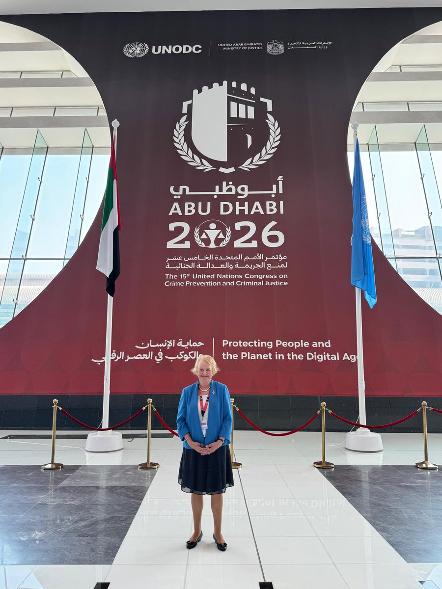 JanMBeagle's tweet photo. Pleased to participate in the 15th UN Crime Congress in Abu Dhabi – thanks to the United Arab Emirates for the warm welcome and @UNODC for the impressive organisation. I will be sharing @IDLO’s experience working across the criminal justice chain to strengthen institutions and expand access to people-centred justice.

#RuleOfLaw #CrimeCongress @MOJ_UAE #PoweredByRuleOfLaw