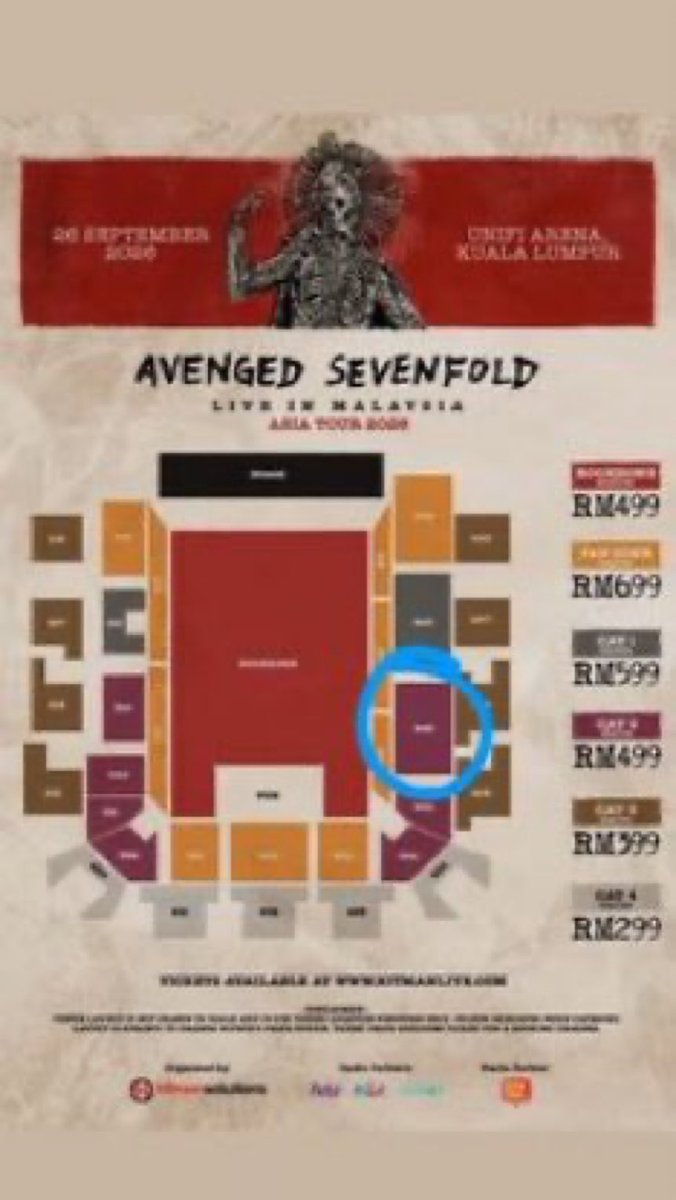 VervePasszc's tweet photo. WTS! Avenged Sevenfold A7X Live in Malaysia 

1x CAT2
RM400

DM me! RTs appreciated. 
Reason to letgo : last minute changes event with PMX

#AvengedSevenfoldinKL #WTS #A7X https://t.co/zJ3Mf9rnlS