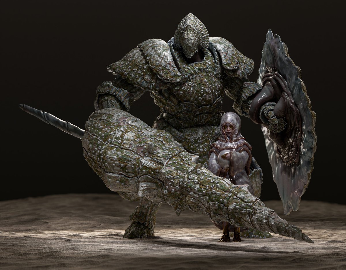 mizu8951's tweet photo. 新作完成！
「貝の巫女と貝の守護者」
#3DCG #zbrush https://t.co/XGtFsi9csJ