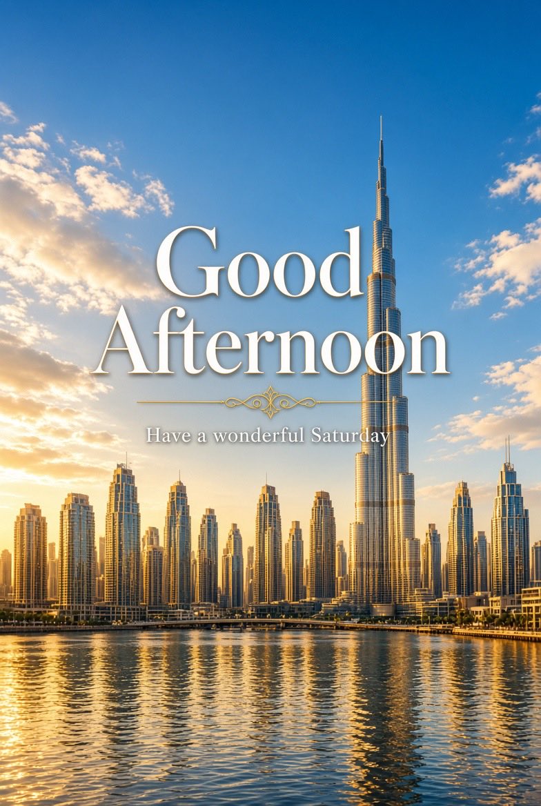 Ijazmalik101's tweet photo. 🌤️ Good Afternoon From Dubai !
May your afternoon be filled with peace, positivity, and beautiful moments. Wishing you a productive day ahead and a heart full of happiness. 🌸✨
Have a wonderful afternoon! 🌷 #Goodafternoon #Positivevibes https://t.co/kBxQgALJG9
