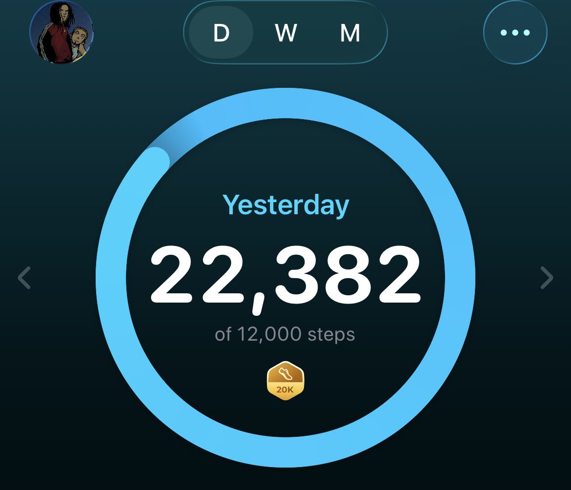 tinyanaxa's tweet photo. 〜　O9/25
　22.3k steps

i locked in but i binged on 1.4k cal after I broke my 24hr fast. ill try to get 15k steps minimum today to make up for it, but i think 20 would be better https://t.co/K0gkZwLFzf